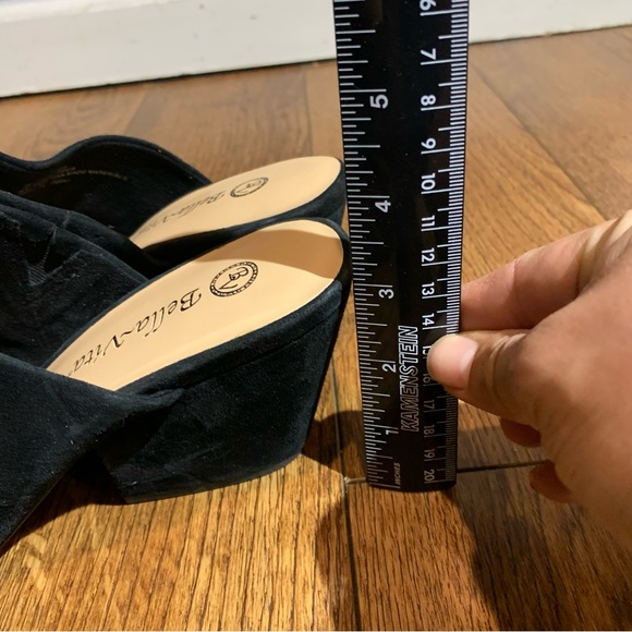 Bella Vita black suede leather mule size 8WW heel womens - Picture 2 of 7
